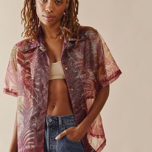 Anna Sui Tropical Paradise Buttondown Size S